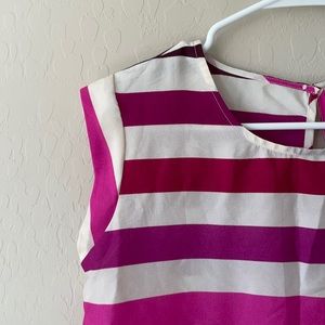 The Limited burgundy pink white purple striped short sleeve top XS